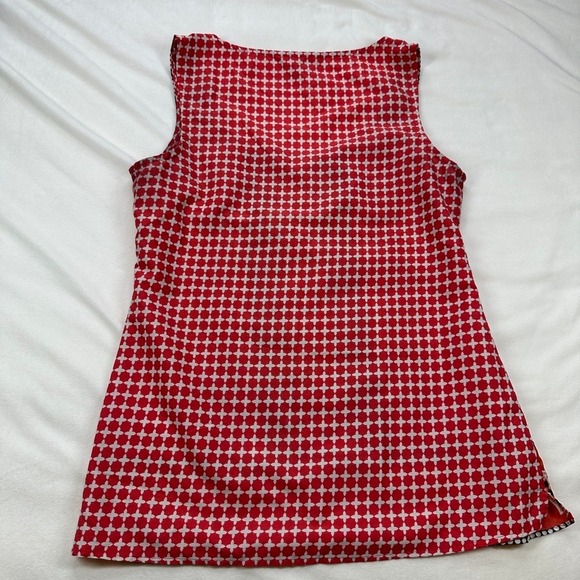 Banana Republic‎ XS Sleeveless Tank Top Red Orange Floral Print Blouse - Picture 10 of 14